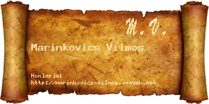 Marinkovics Vilmos névjegykártya
