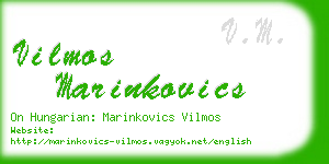 vilmos marinkovics business card